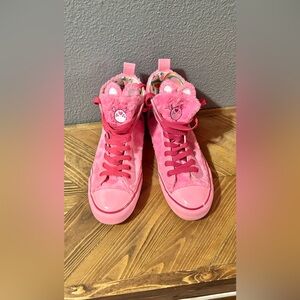 CARE BEARS CHEER BEAR FAUX FUR HIGH TOP SNEAKERS WOMENS 6 PINK